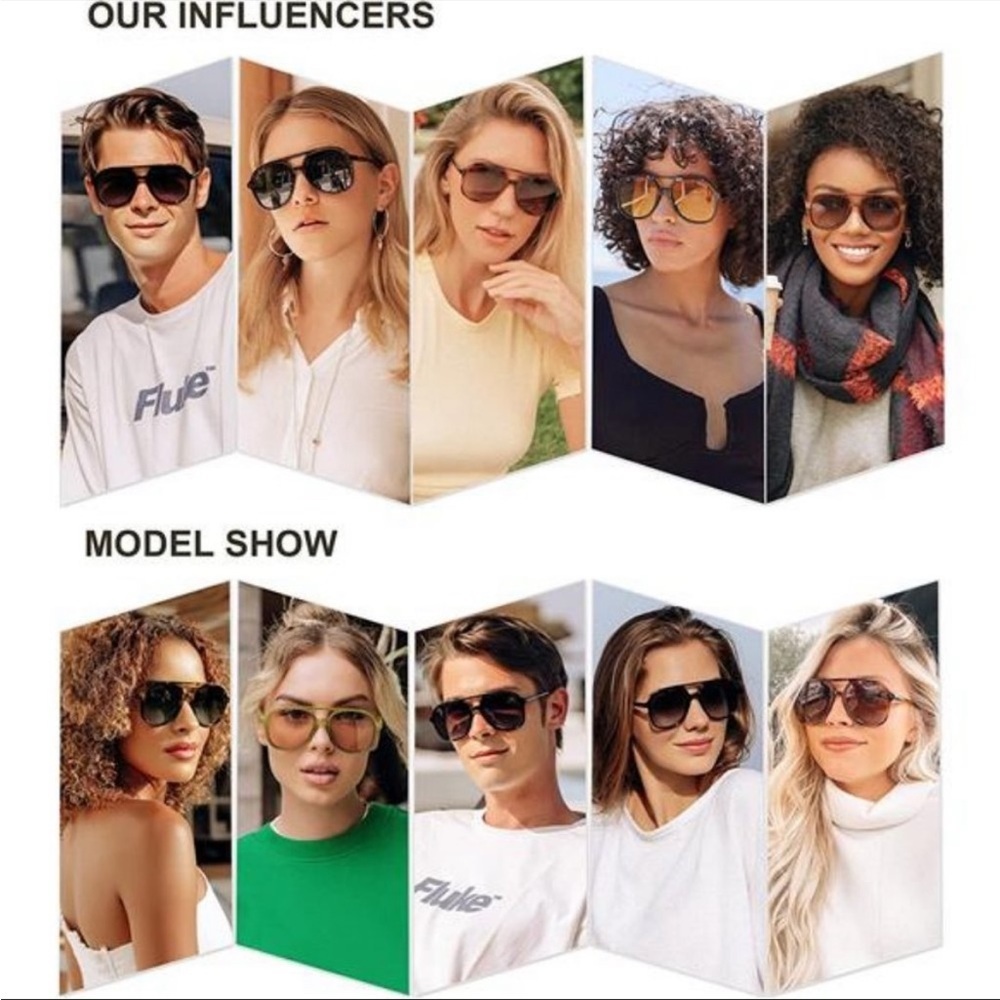 Retro Square Polarized Aviator Sunglasses Womens Mens 70s Vintage Double *New * - Picture 4 of 4
